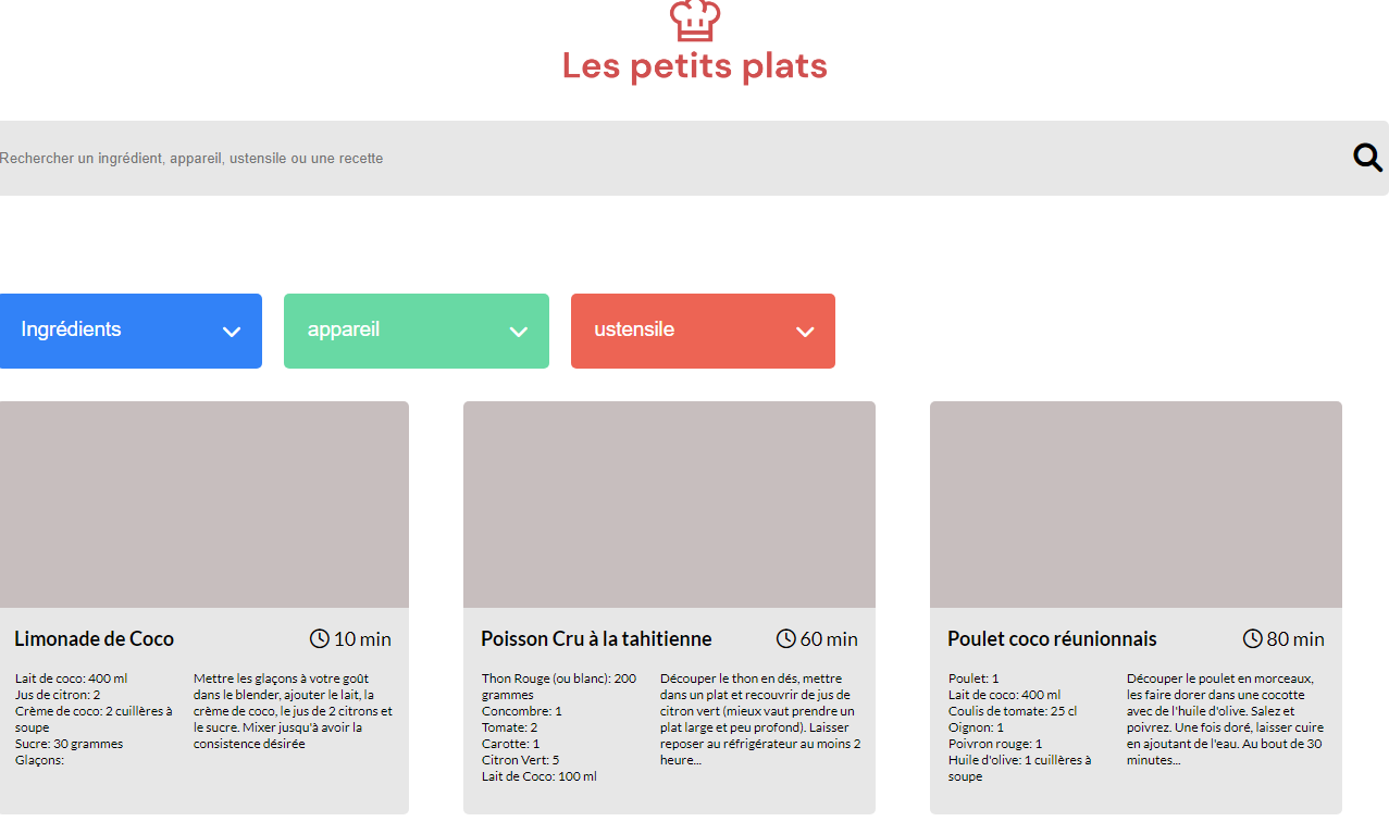 Les Petits Plats Project